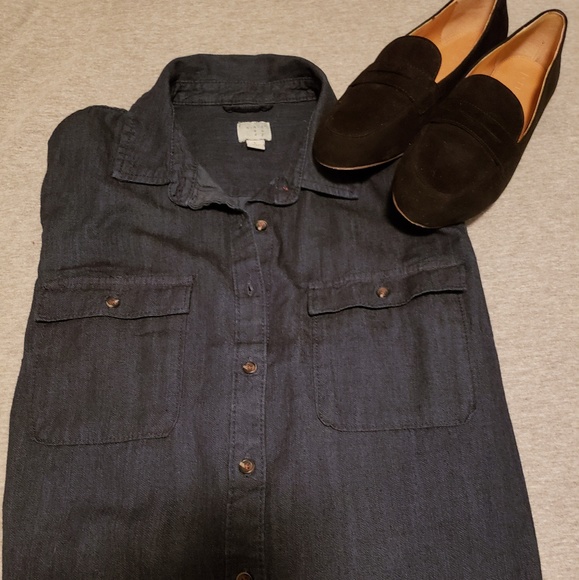 Denim high-low button down - Picture 4 of 5